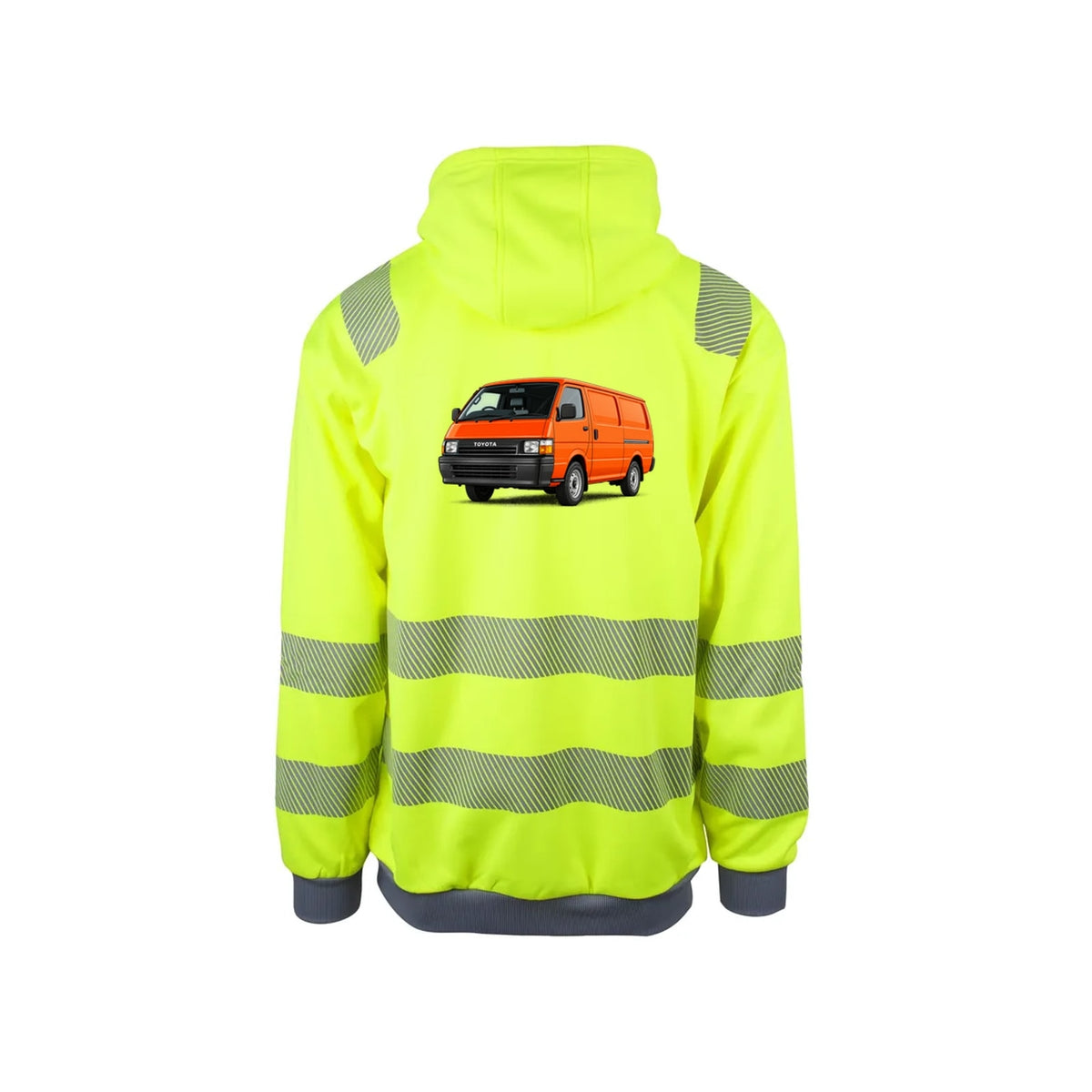 Hiace Orange Reflekshoodie – Safety Gul – bak