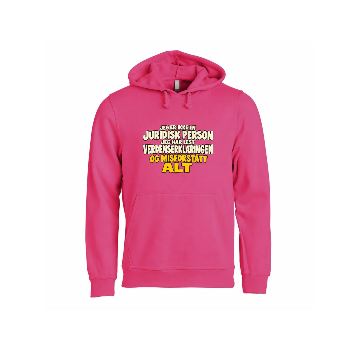Juridisk Person Hettegenser – Rosa – foran