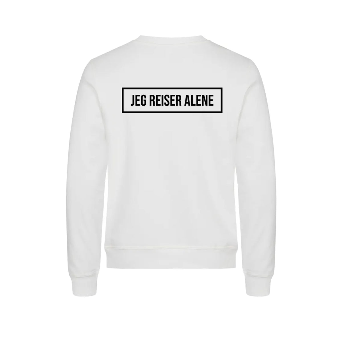 Jeg reiser alene Genser – Hvit – bak