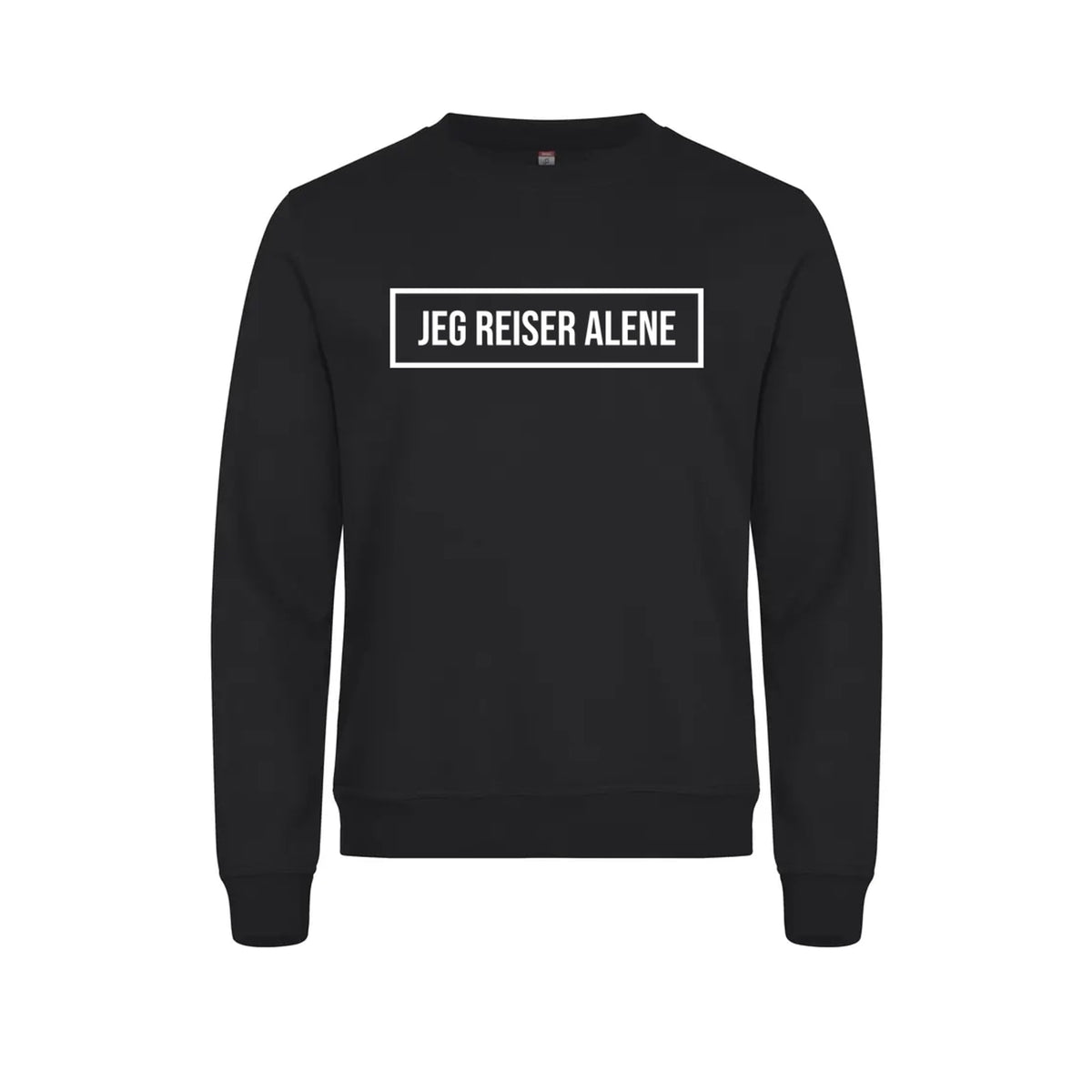 Jeg reiser alene Genser – Sort – foran