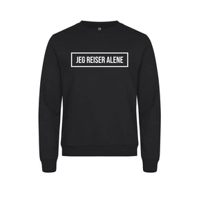 Jeg reiser alene Genser – Sort – foran