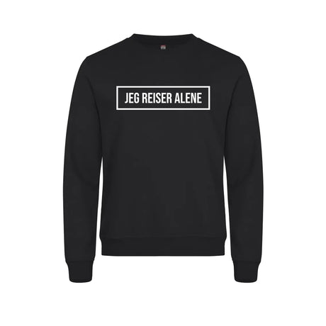 Jeg reiser alene Genser – Sort – foran