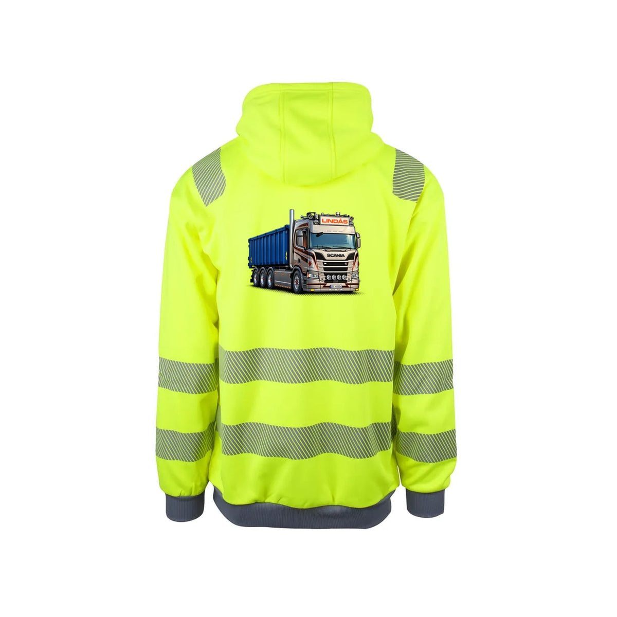 Lindås Express Reflekshoodie – Safety Gul – bak