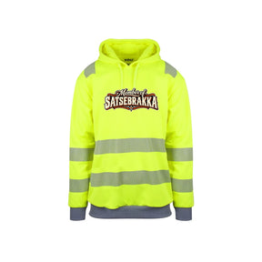 Satsebrakka Reflekshoodie – Safety Gul – foran