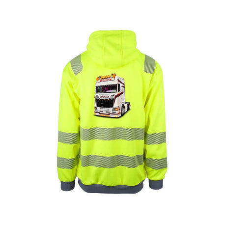 Stenhaug White Reflekshoodie – Safety Gul – bak