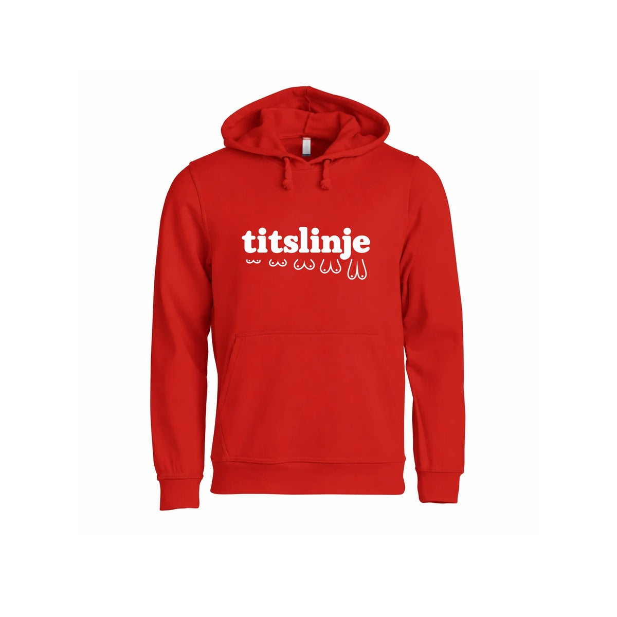 Titslinje Hettegenser – Rød – foran