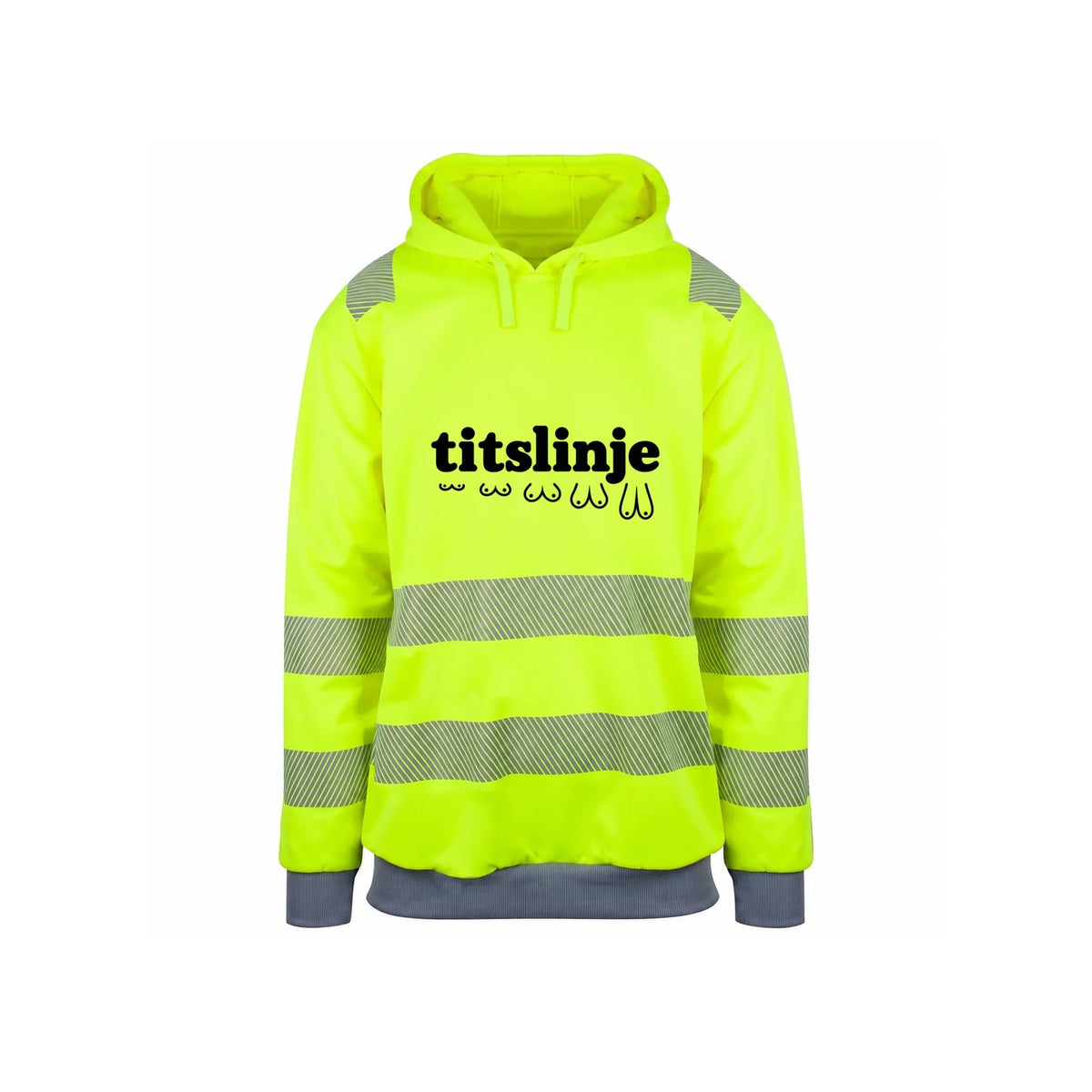 Titslinje Reflekshoodie – Safety Gul – foran