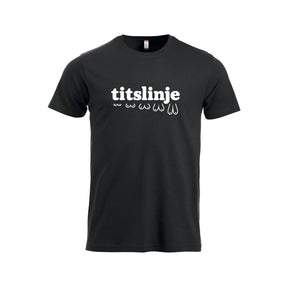 Titslinje T-skjorte – Sort – foran