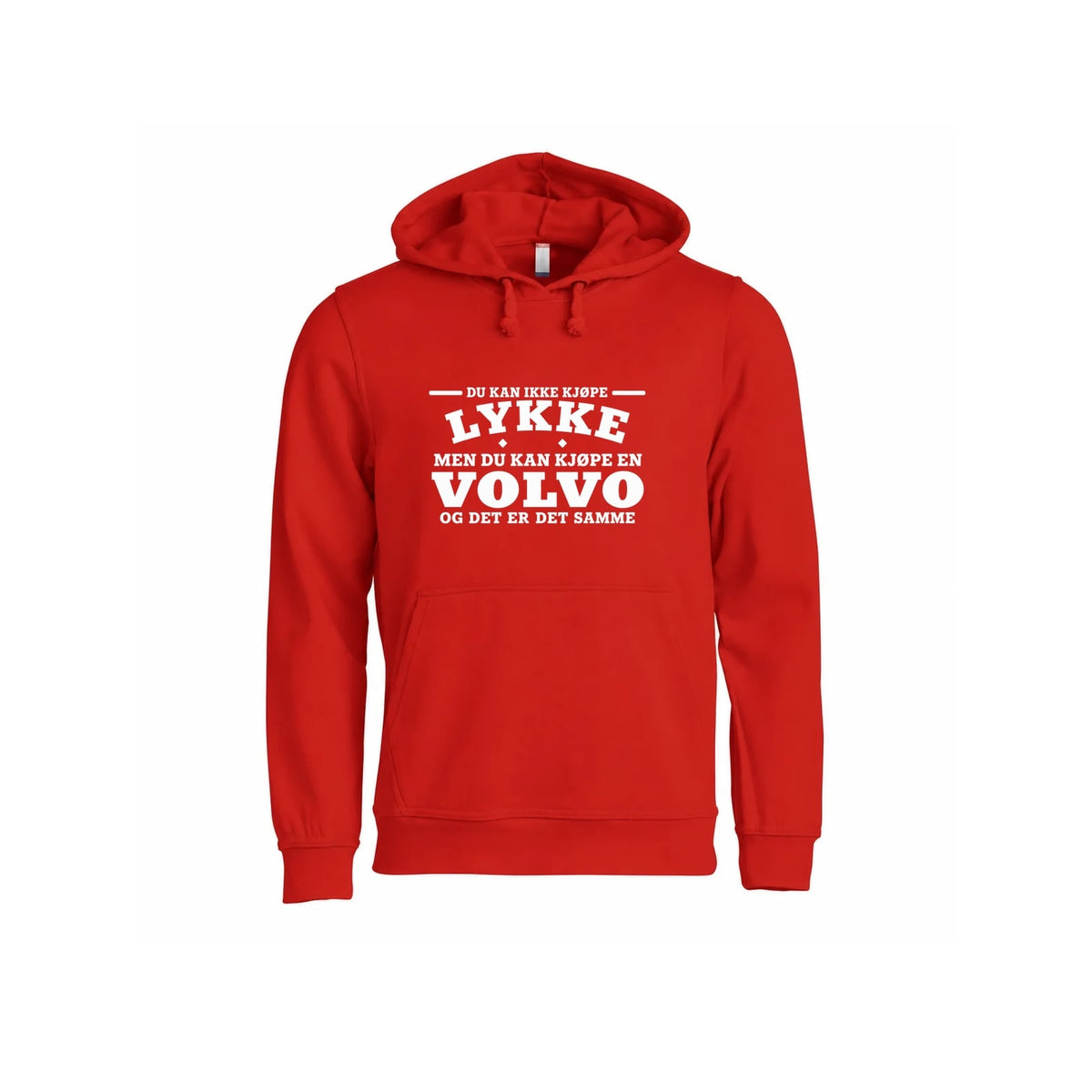 Volvo-lykke Hettegenser – Rød – foran